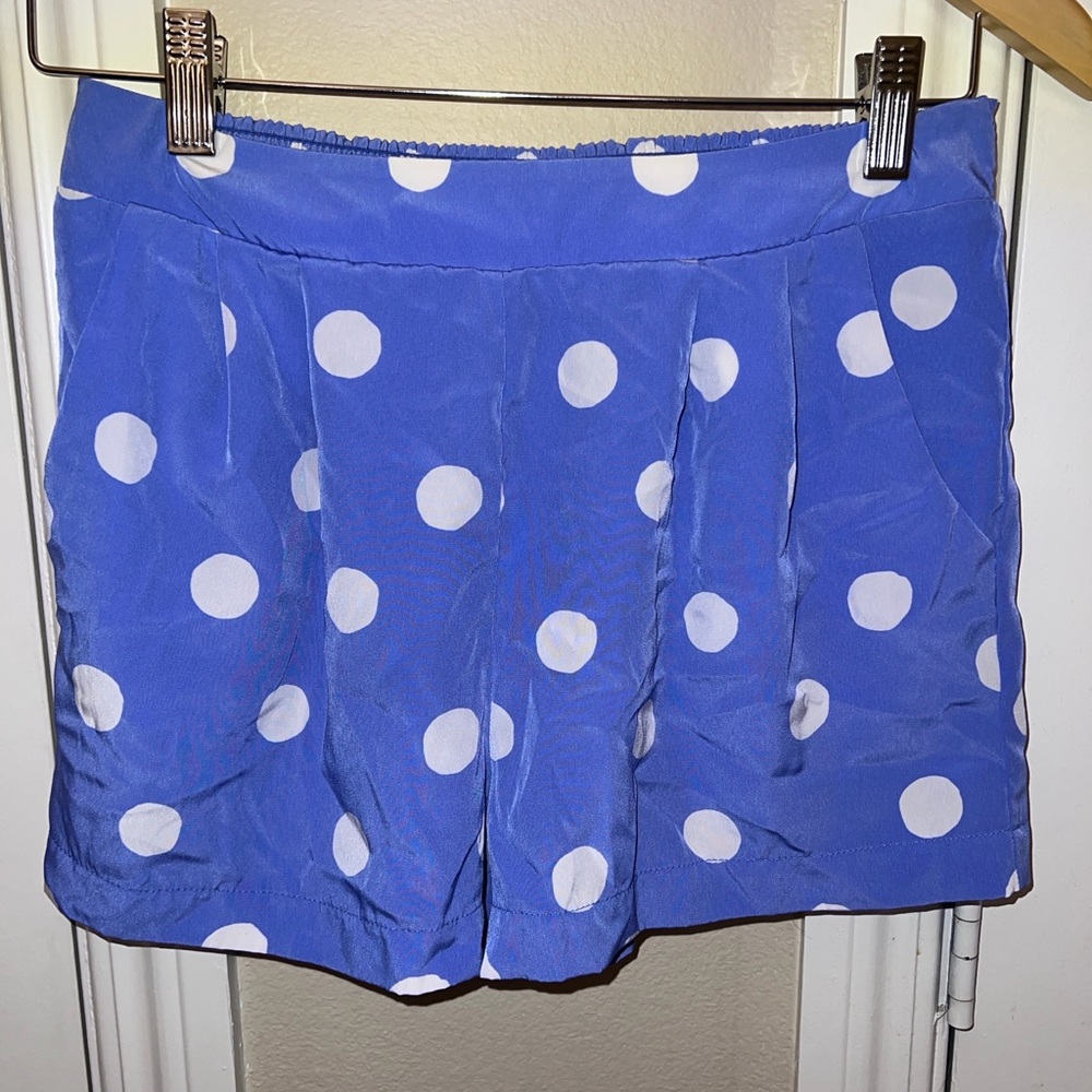 Forever 21 Blue and White Polka Dot Skort